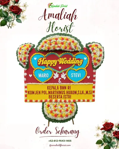 Karangan Papan Bunga Pernikahan di Pucangsongo